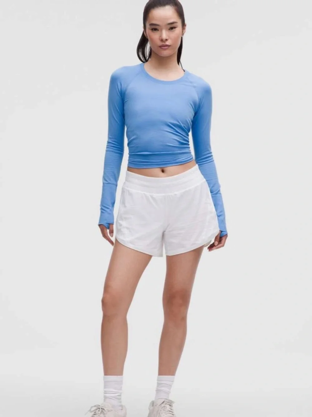 New Lululemon pool party blue swiftly tech long sleeve shirt waist 4